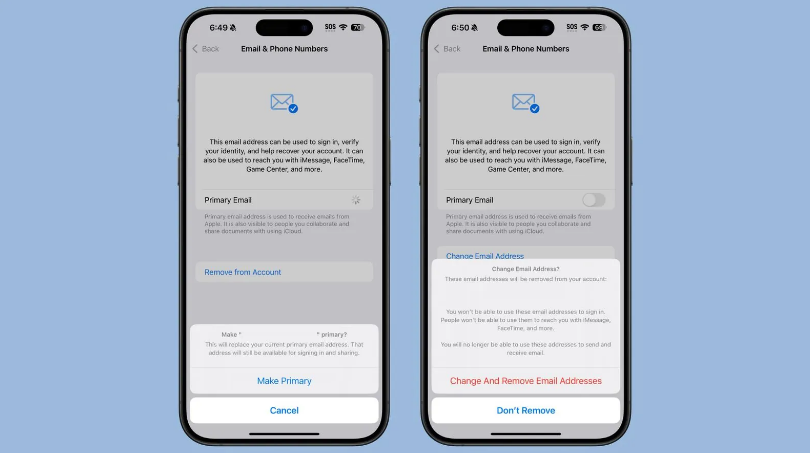 友好苹果手机维修分享苹果 iOS 18.1 支持设置“主要”邮箱地址并更改 iCloud 邮箱 